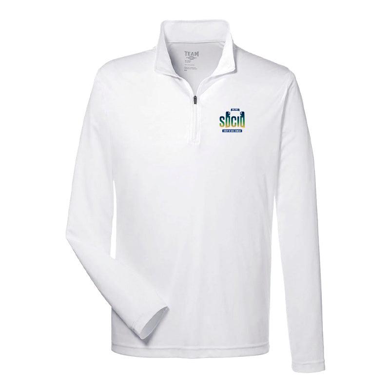 CBCS - Team 365 Chandail à glissière un quart Hommes (White, XS, SOCIO 3.5 Pocket - CBCDTF-D1/CBCSDTF-D1-W)